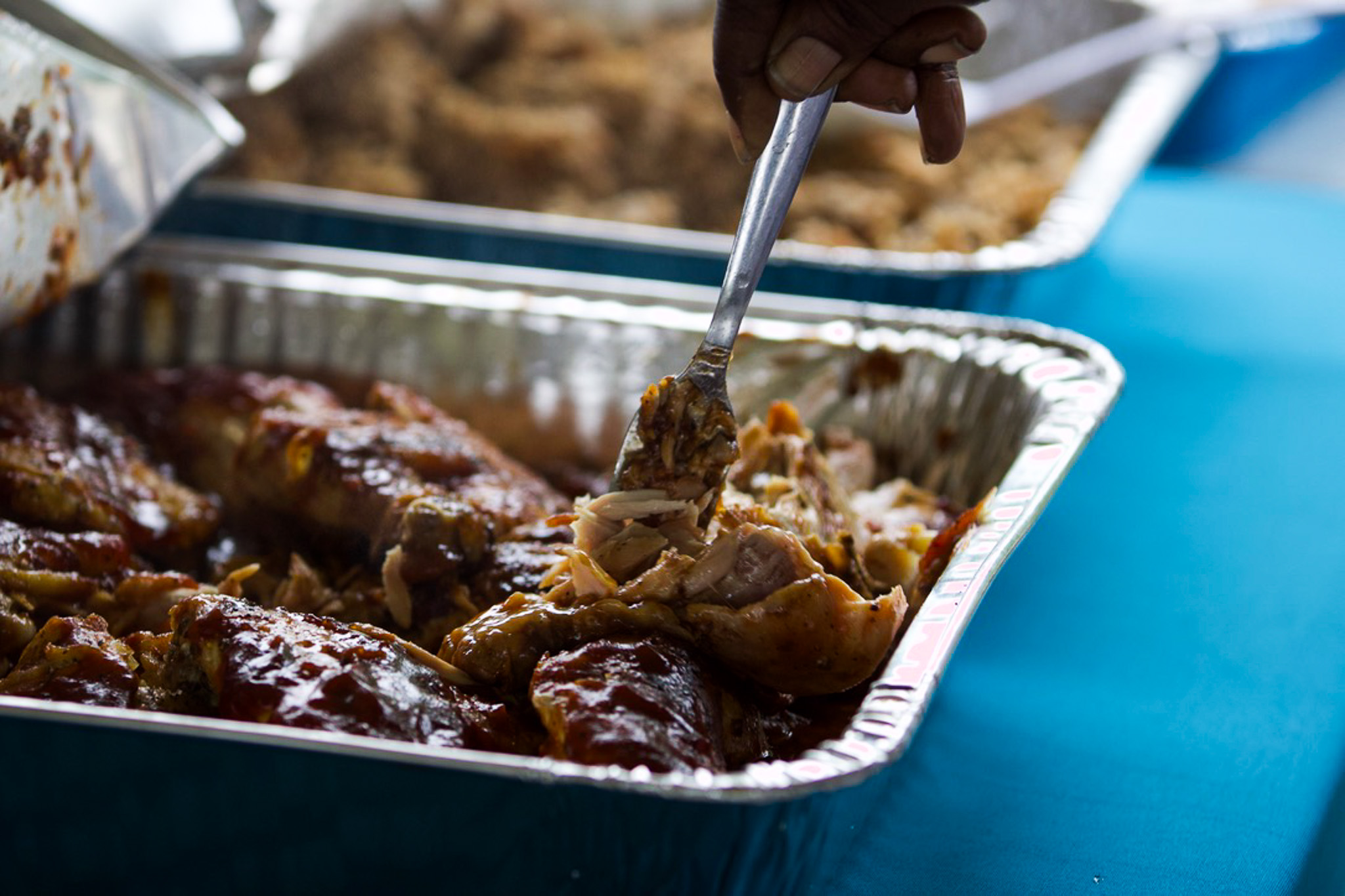 A close-up detail from a family celebration